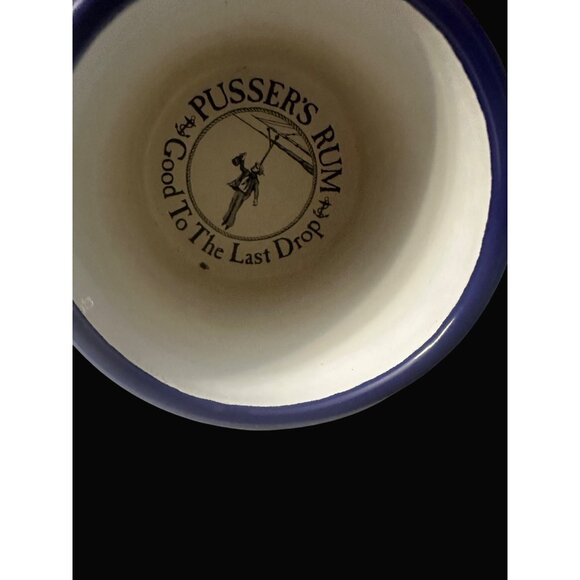 British Navy Pussers Rum Enamelware Mug With Handle 1.75L Hand Decorated Tortola - Picture 8 of 10